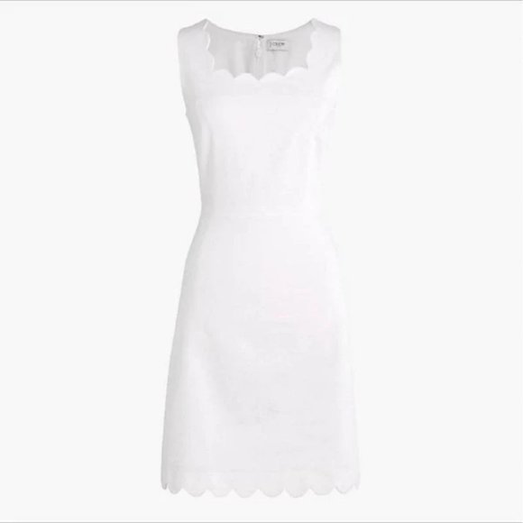 J. Crew Factory Scalloped Basketweave Square-Neck Dress NWT Sz 2 - Picture 3 of 6